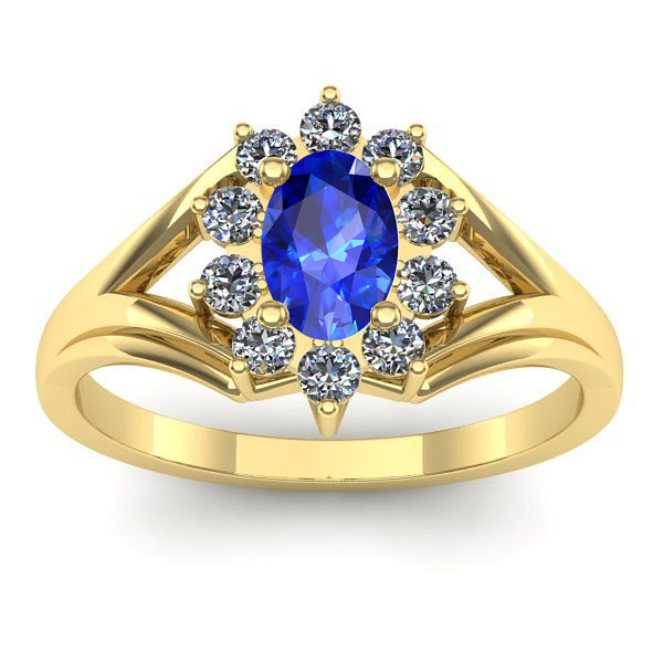 Inel logodna cu safir oval