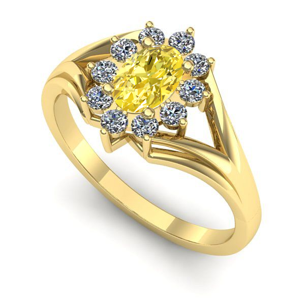 Inel din aur galben cu safir galben