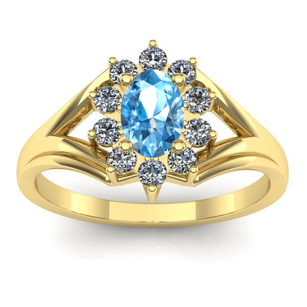 Inel logodna cu topaz blue oval