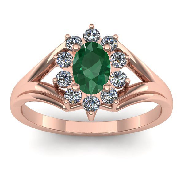 Inel cu smarald oval