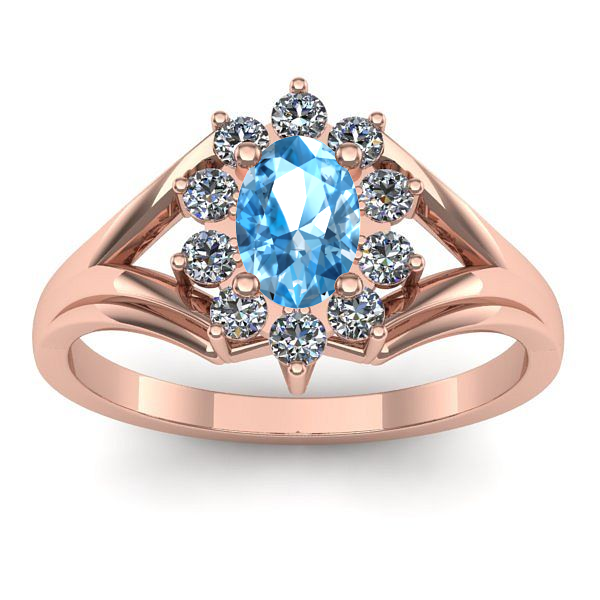 Inel de logodna cu topaz blue oval