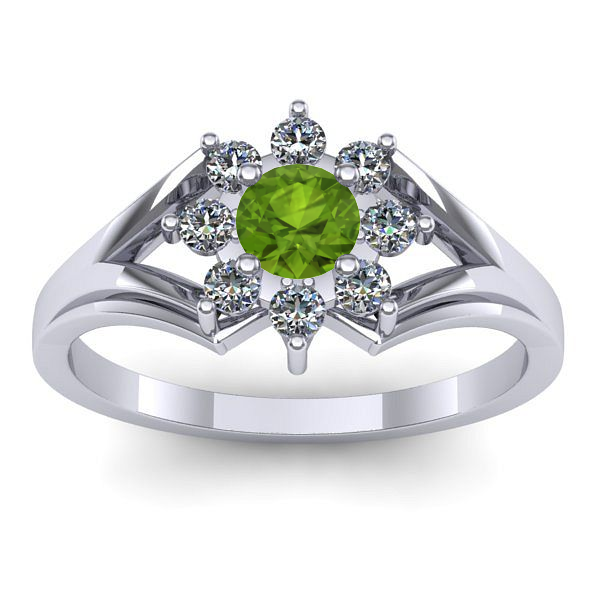 Inel cu peridot rotund