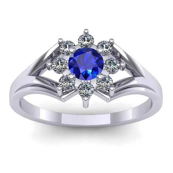 Inel de logodna cu safir rotund