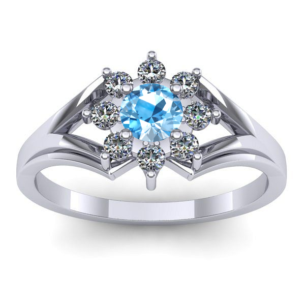 Inel de logodna cu topaz blue rotund