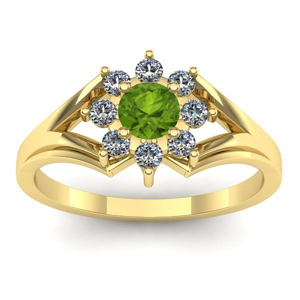 Inel cu peridot rotund