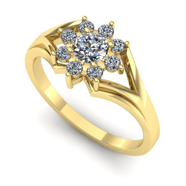 Inel din aur galben cu safir alb