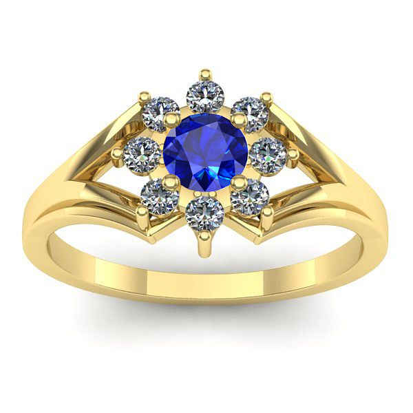 Inel cu safir rotund