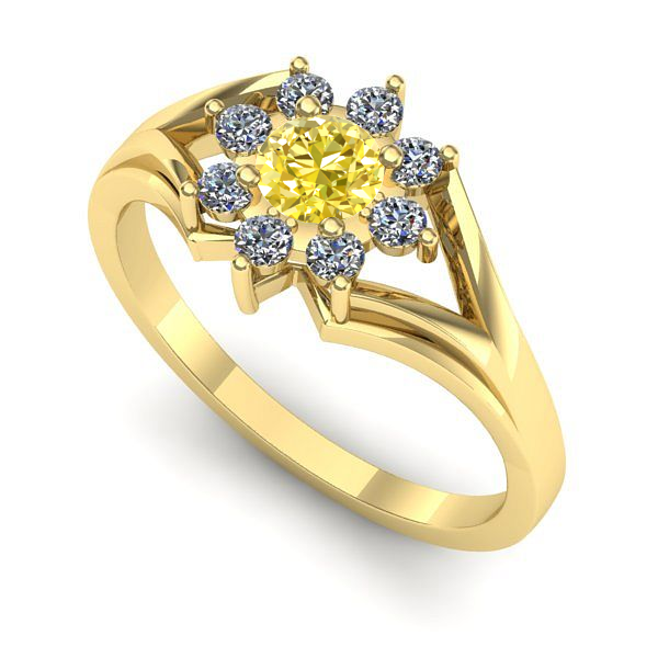 Inel din aur galben cu safir galben