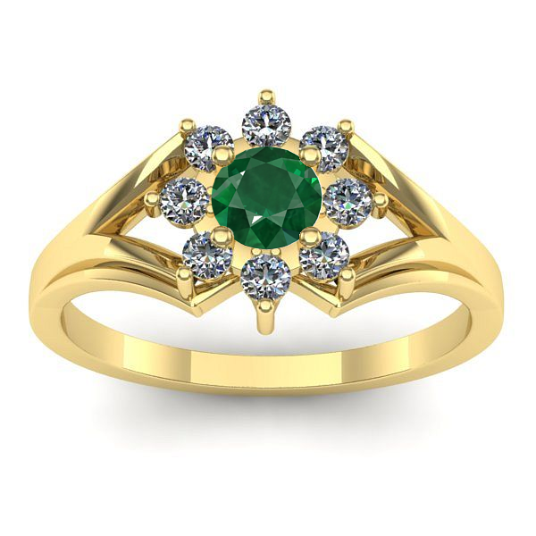 Inel cu smarald rotund