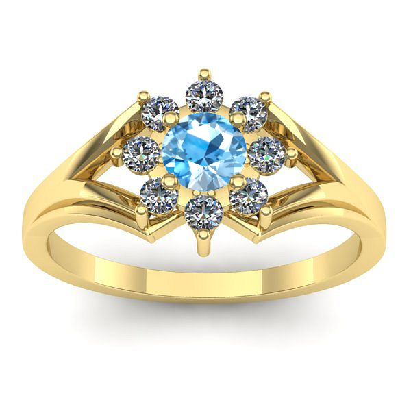 Inel cu topaz blue rotund