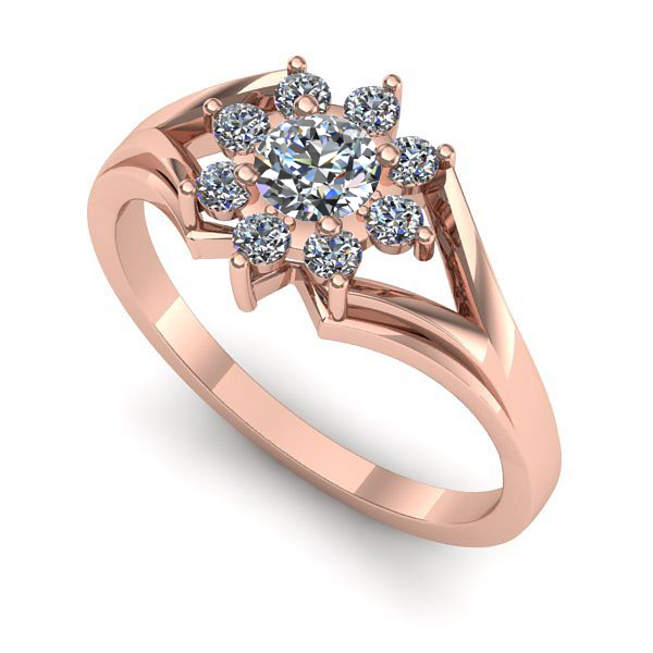 Inel din aur roz cu diamant