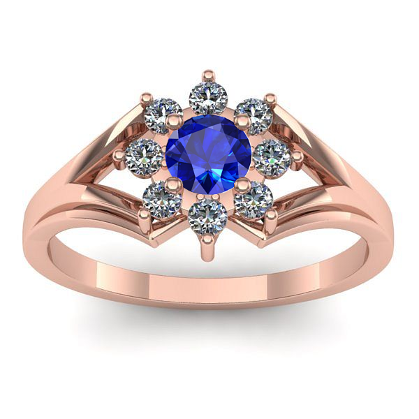 Inel de logodna cu safir rotund