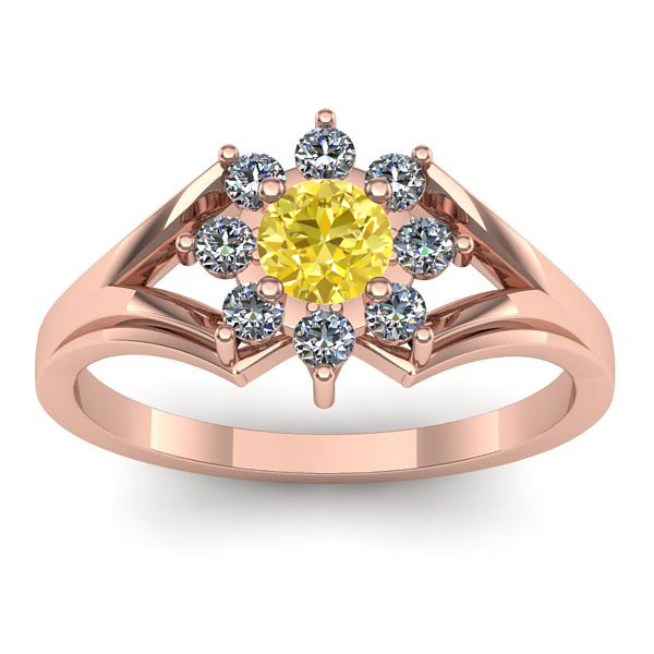 Inel cu safir galben rotund