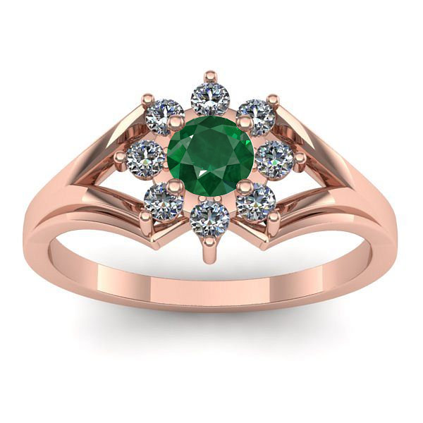 Inel cu smarald rotund