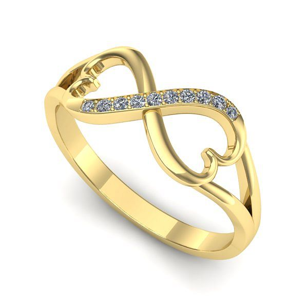 Inel din aur galben cu diamante