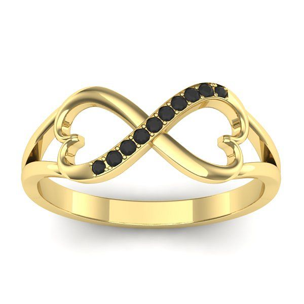 Inel cu diamante negre rotund