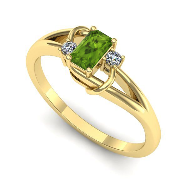 Inel din aur galben cu peridot