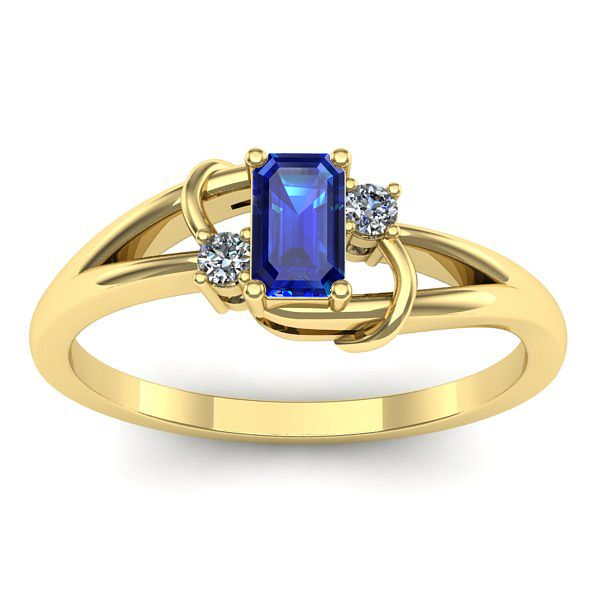 Inel de logodna cu safir dreptunghiular