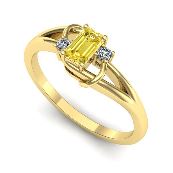 Inel din aur galben cu safir galben