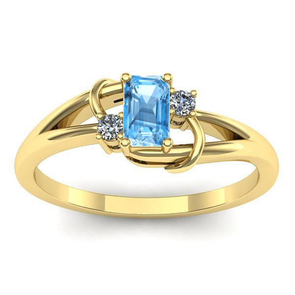 Inel logodna cu topaz blue dreptunghiular
