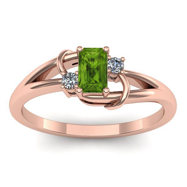 Inel logodna cu peridot dreptunghiular