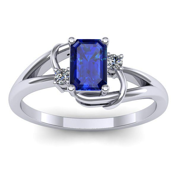 Inel cu safir dreptunghiular