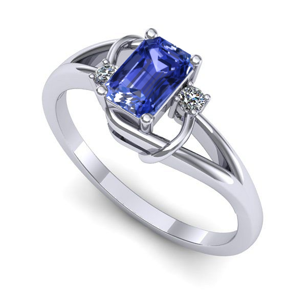 Inel din aur alb cu tanzanit