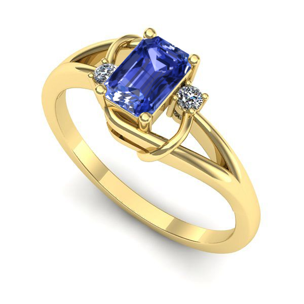 Inel din aur galben cu tanzanit