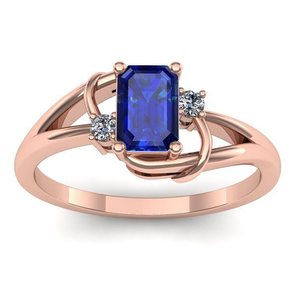 Inel de logodna cu safir dreptunghiular