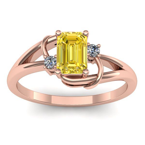 Inel cu safir galben dreptunghiular