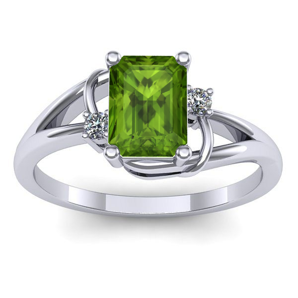 Inel logodna cu peridot dreptunghiular