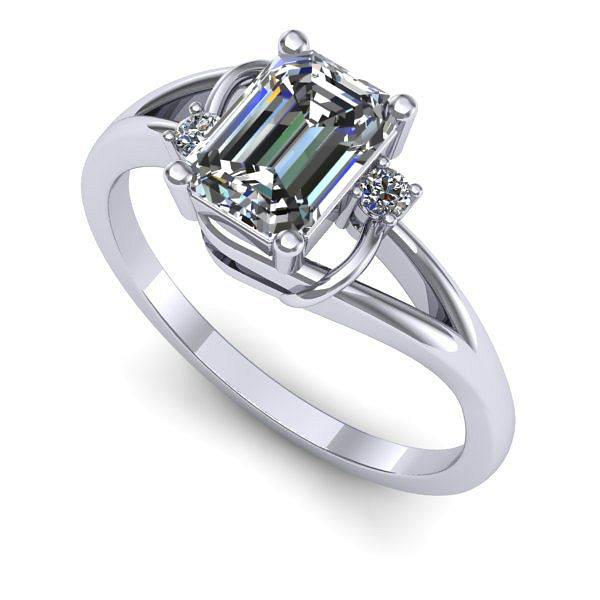 Inel din aur alb cu safir alb