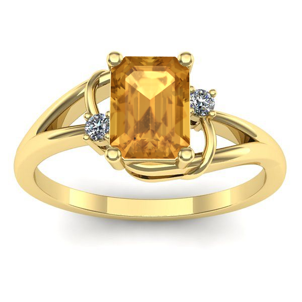 Inel de logodna cu citrin dreptunghiular