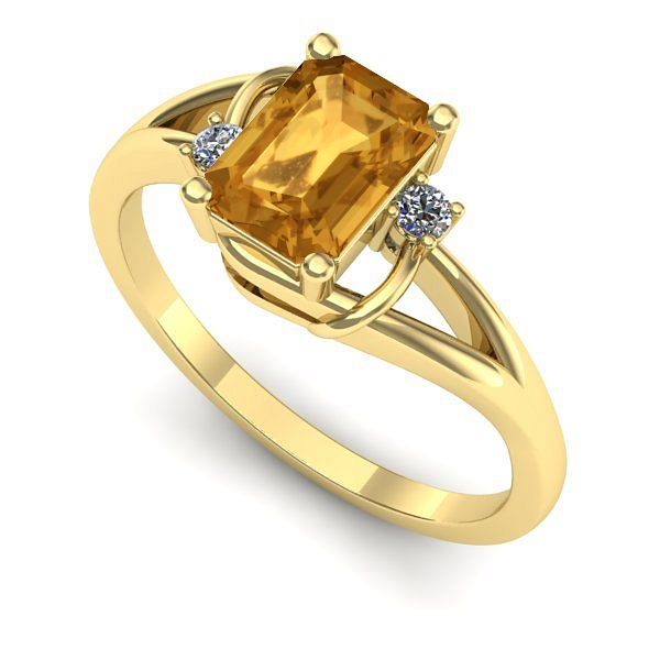 Inel din aur galben cu citrin