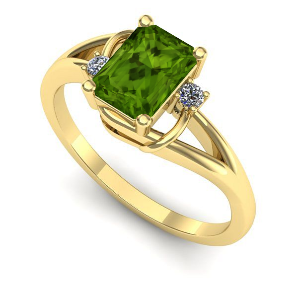 Inel de logodna din aur galben cu peridot