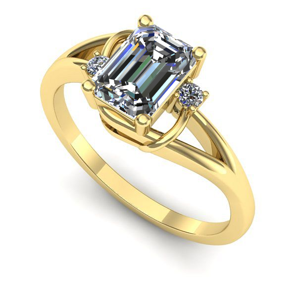 Inel din aur galben cu diamant de laborator