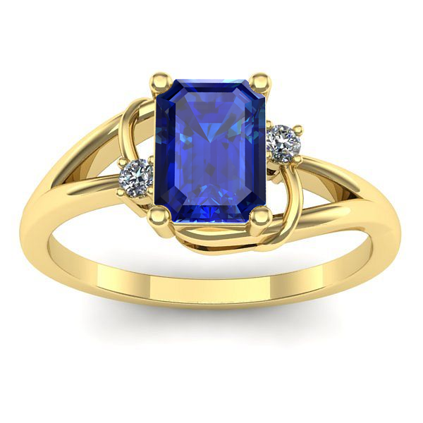 Inel de logodna cu safir dreptunghiular