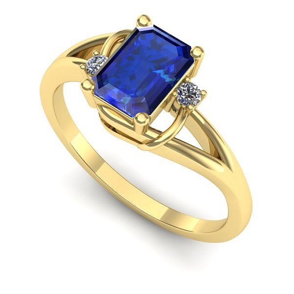 Inel de logodna din aur galben cu safir