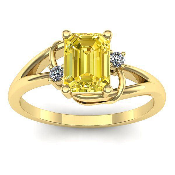 Inel cu safir galben dreptunghiular