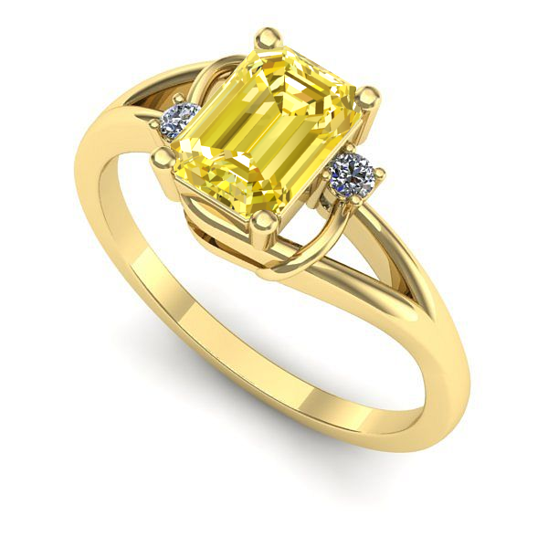 Inel din aur galben cu safir galben