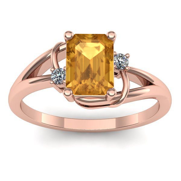 Inel de logodna cu citrin dreptunghiular