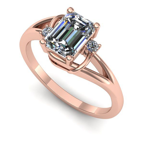 Inel din aur roz cu diamant de laborator