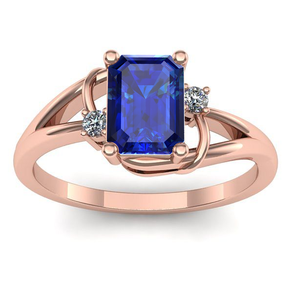 Inel de logodna cu safir dreptunghiular