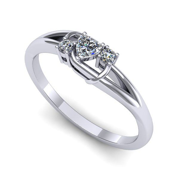 Inel din aur alb cu diamant