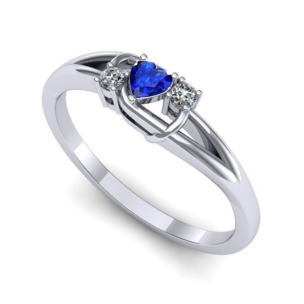 Inel din aur alb cu safir