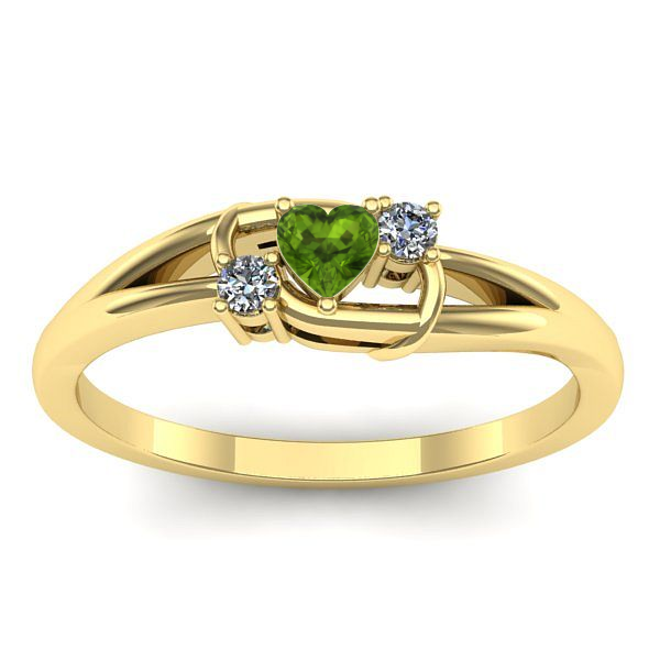 Inel cu peridot inima