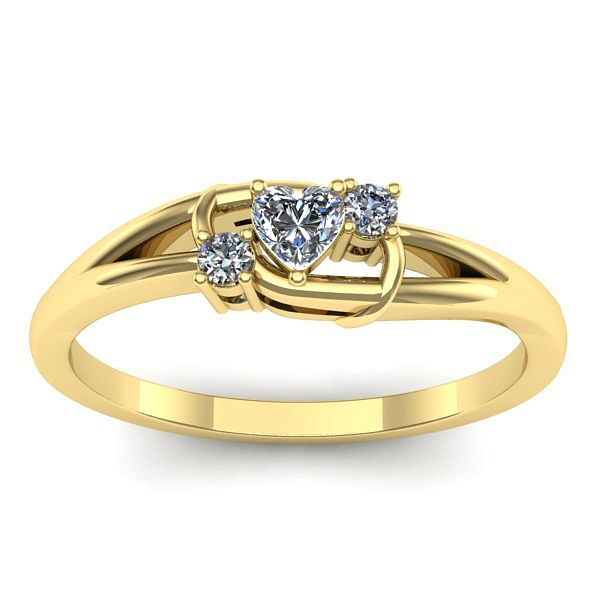 Inel logodna cu safir alb inima