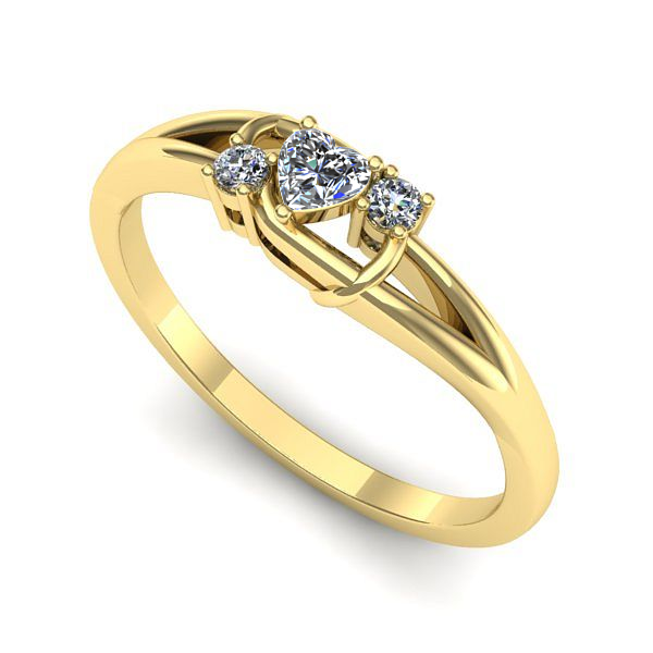 Inel de logodna din aur galben cu safir alb