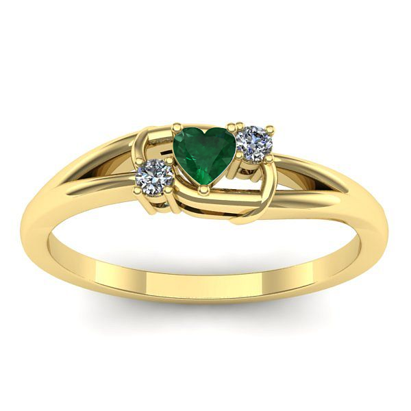 Inel cu smarald inima