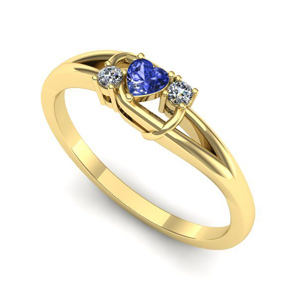 Inel de logodna din aur galben cu tanzanit